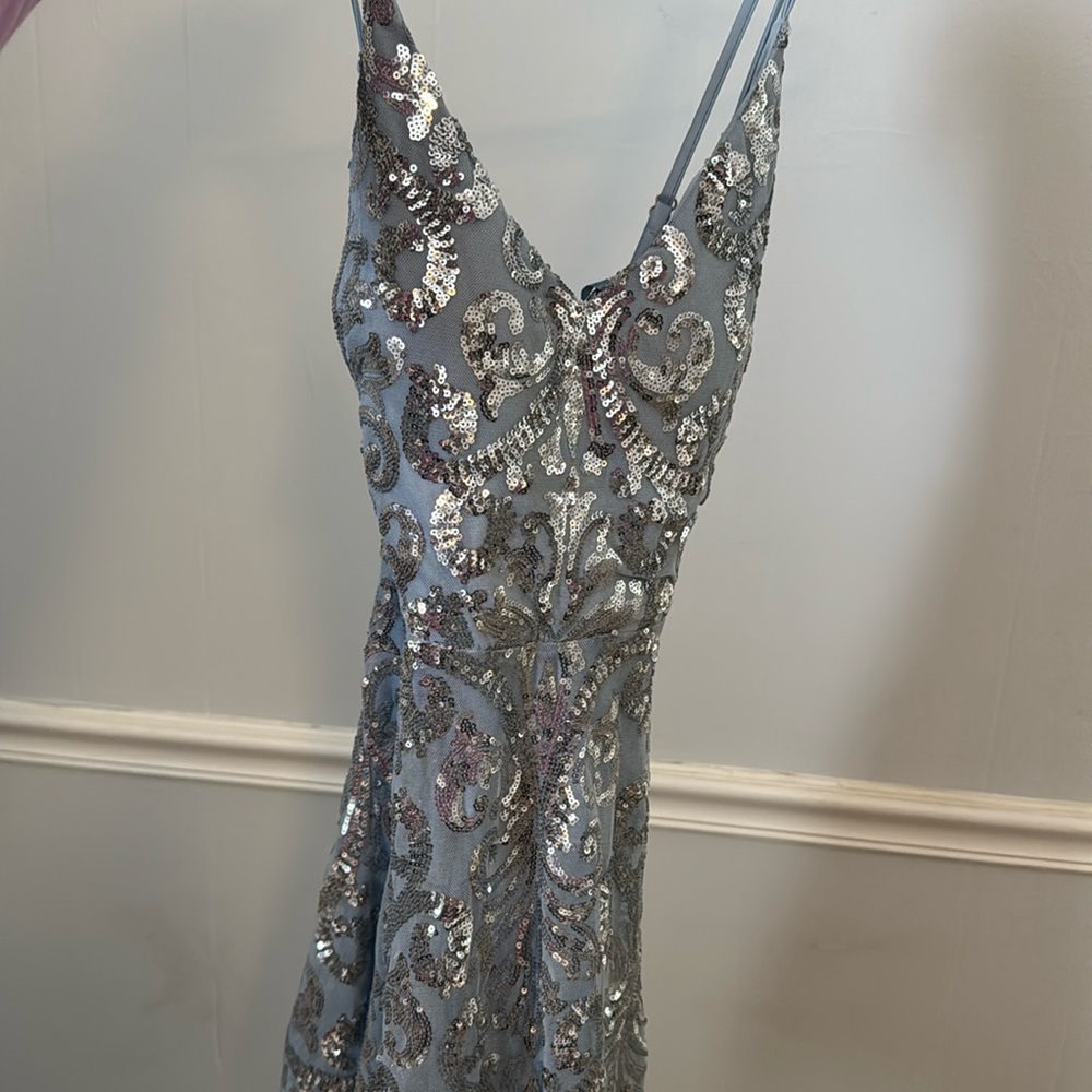 Windsor sparkle light blue dress.